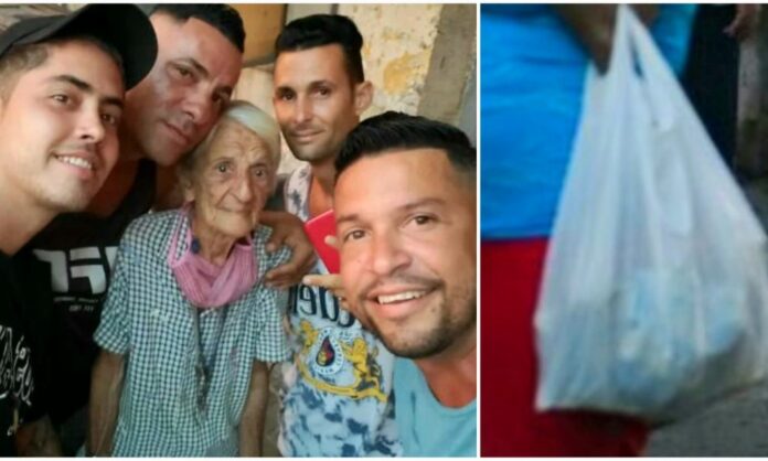 Le roban módulo de alimentos a una anciana en La Habana