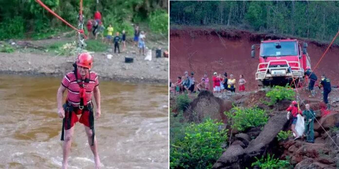 Rescatan a diez personas atrapadas tras desbordarse río en Moa