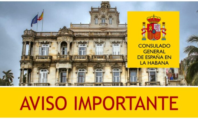 Información sobre cierre del Consulado de España en La Habana