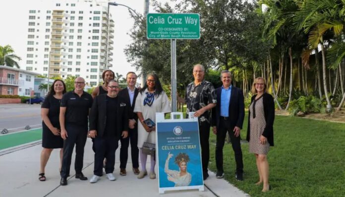 Nombran Celia Cruz Way a una calle de Miami Beach