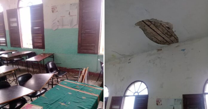 Villa Clara: Se cae un pedazo de techo en una escuela y un estudiante resulta herido