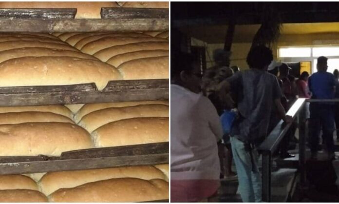 Así son las largas colas para comprar pan en La Habana