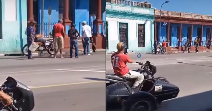 Moto se incendia en avenida de Santiago de Cuba