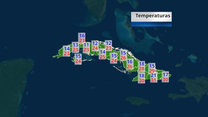 Día frío en el occidente y centro de Cuba