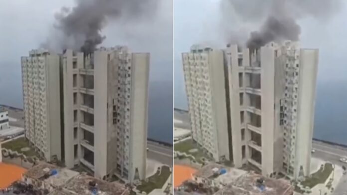 Reportan incendio en el edificio Girón, en La Habana (VIDEO)