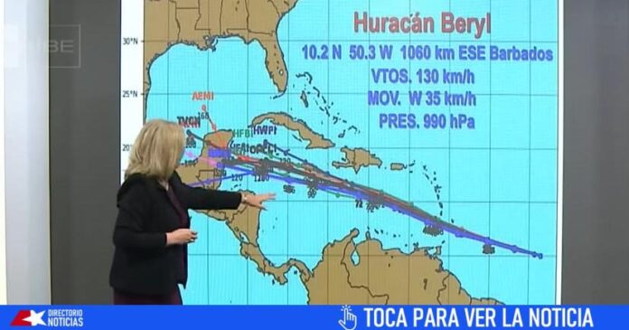 Huracán Beryl: parte meteorológico para hoy en Cuba