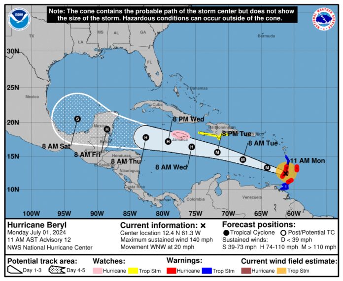 Powerful Hurricane Beryl Enters the Caribbean – Havana Times