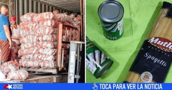 Módulo gratuito en esta provincia cubana: latas de sardina, pasta, arroz y azúcar