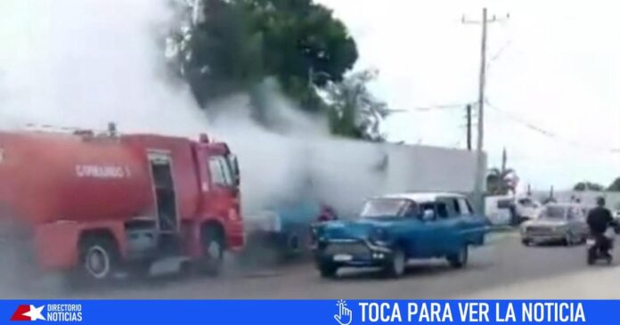 Incendio de camión en la Vía Blanca de La Habana