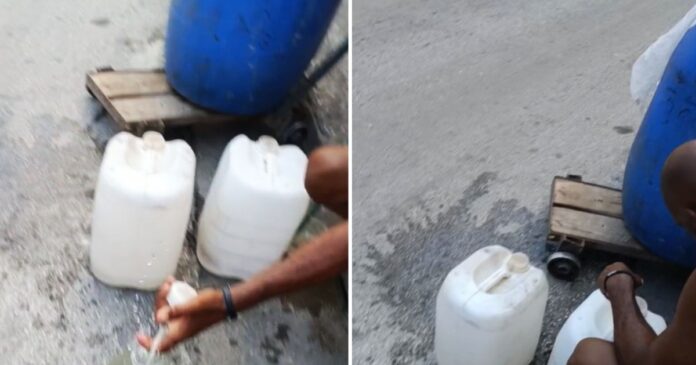 VIDEO: Cubano sale con una carretilla a buscar agua