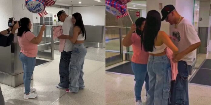 Oniel Bebeshito llega a Miami y conoce a su pequeña hija Mia