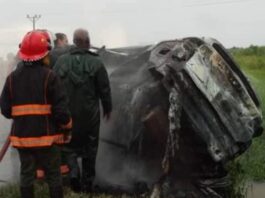 Fallece joven conductor en Matanzas tras incendiarse su vehículo