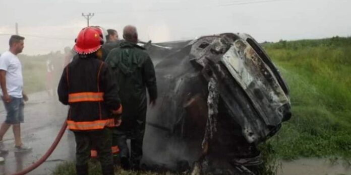 Fallece joven conductor en Matanzas tras incendiarse su vehículo