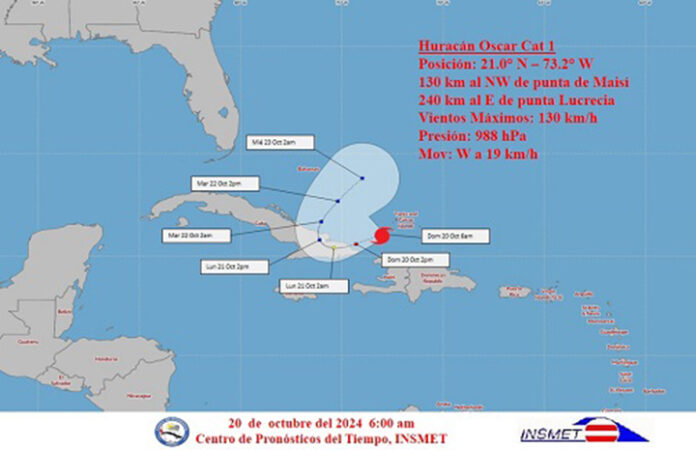 Huracán Oscar se aproxima al oriente de Cuba