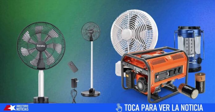 Ventiladores recargables y generadores eléctricos para enviar a Cuba