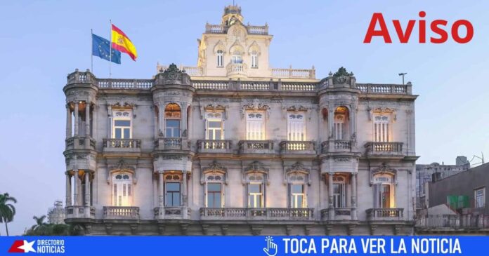 Aviso de cierre de Consulado de España en La Habana