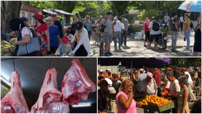 Ofertas de carne, embutidos, enlatados, arroz, lácteos, panes y dulces en ferias de fin de año en Cuba