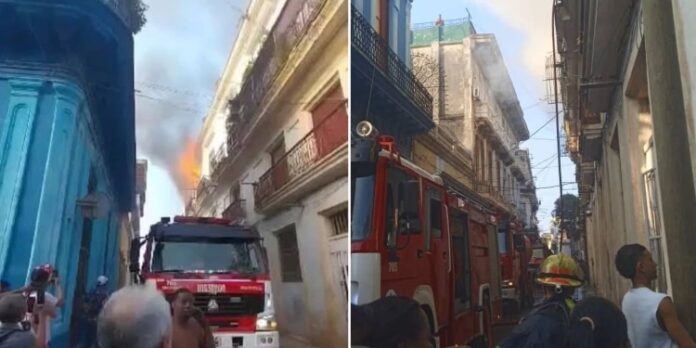 Se desata incendio en vivienda en La Habana Vieja