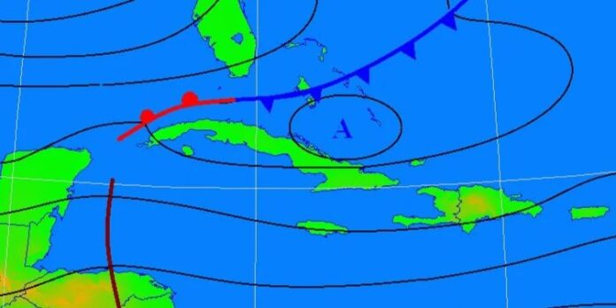 Débil frente frío se acerca a la costa occidental de Cuba