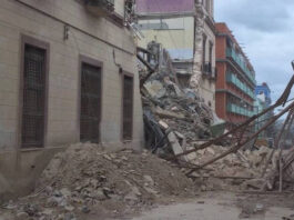 Otro derrumbe, esta vez exterior, en el ruinoso Instituto Superior de Diseño en La Habana